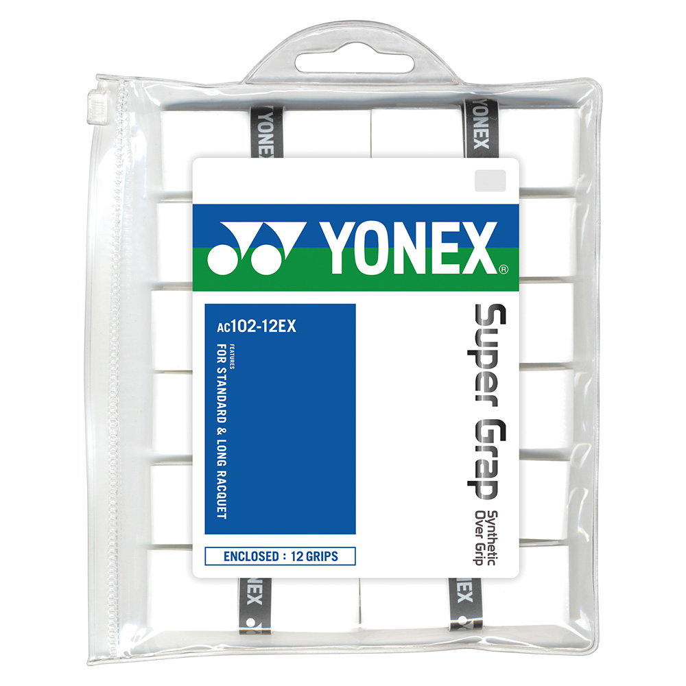 Badmintonový grip Yonex Super Grap - white 12 ks